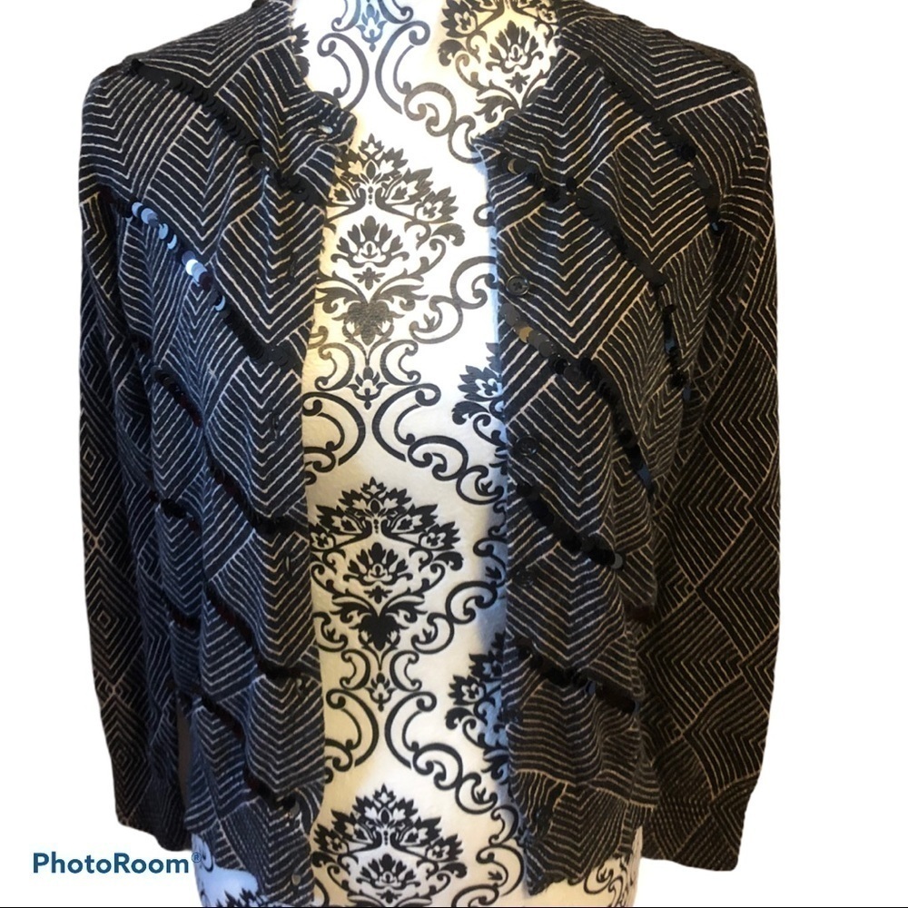 Loft black sequin cardigan